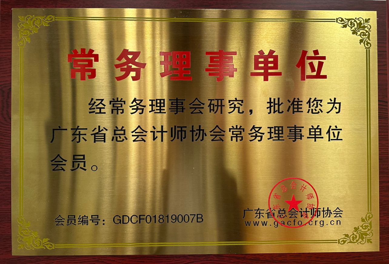 广东省总会计师协会常务理事单位